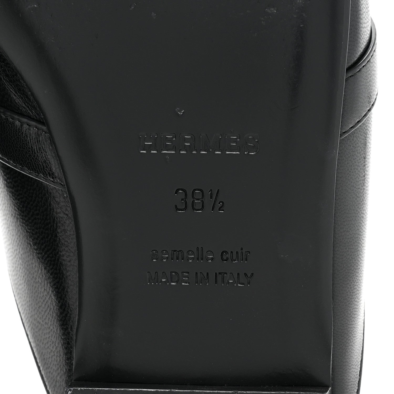 Hermes Goatskin Oz Mules 38.5 Black 6 of 9