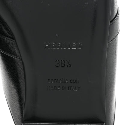 Hermes Goatskin Oz Mules 38.5 Black 6 of 9