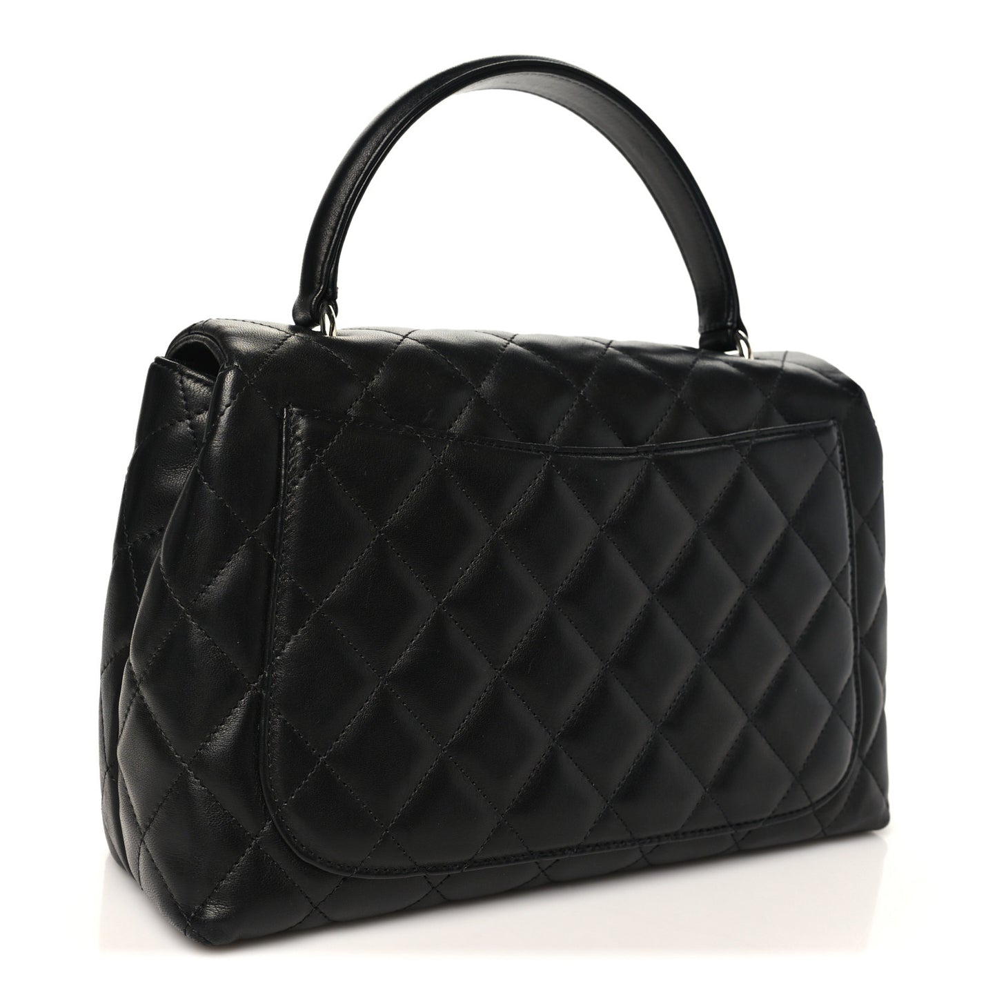 Lambskin Quilted Medium Kelly Flap Bag Black Black