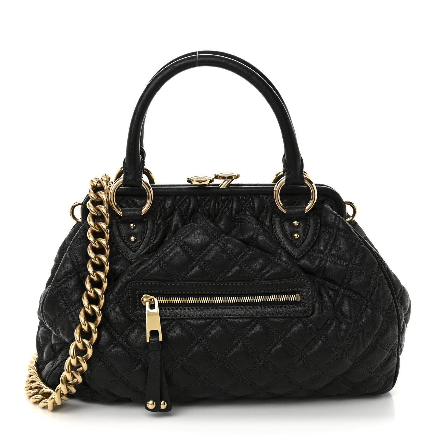 Calfskin Quilted Stam Black