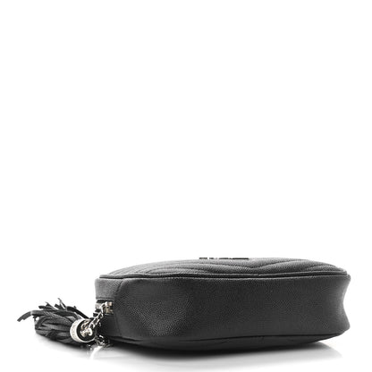 Saint Laurent Grain De Poudre Matelasse Monogram Mini Lou Camera Bag Black 4 of 11