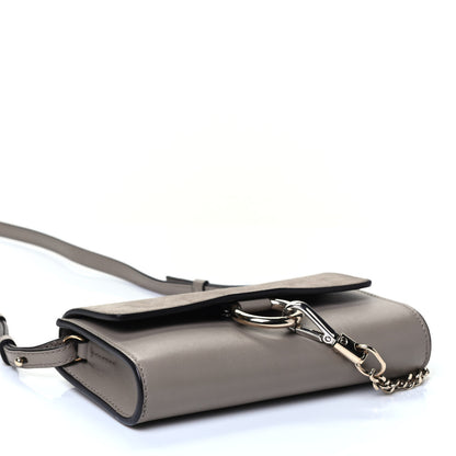 Chloe Suede Calfskin Mini Faye Shoulder Bag Motty Grey 3 of 4