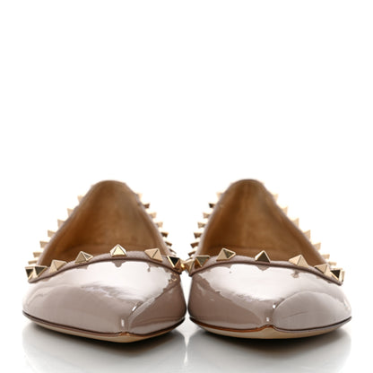 Valentino Garavani Patent Rockstud Ballerina Flats 40.5 Poudre 2 of 8