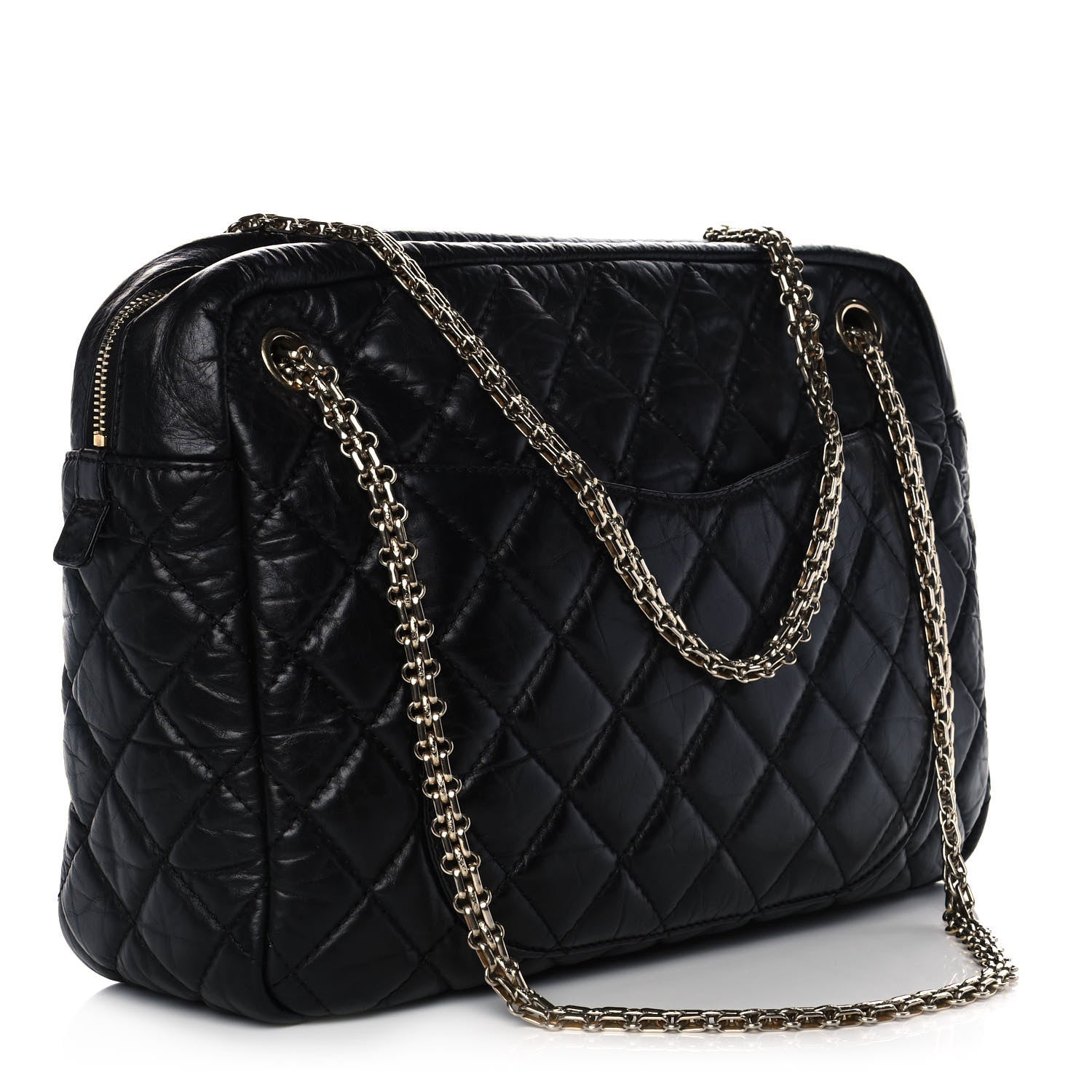 Chanel Aged Calfskin Quilted Large Reissue Camera Case Black 3 of 9
