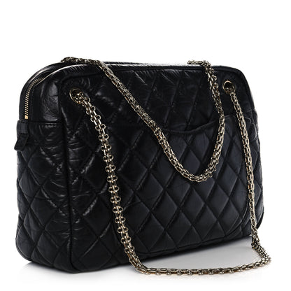 Chanel Aged Calfskin Quilted Large Reissue Camera Case Black 3 of 9