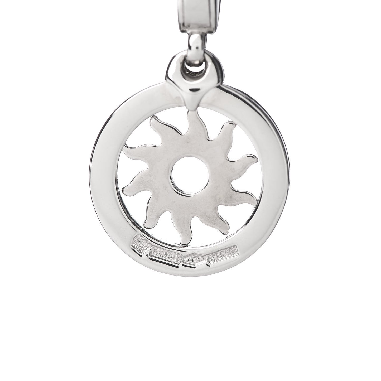 18K White Gold Tondo Sole Charm Pendant
