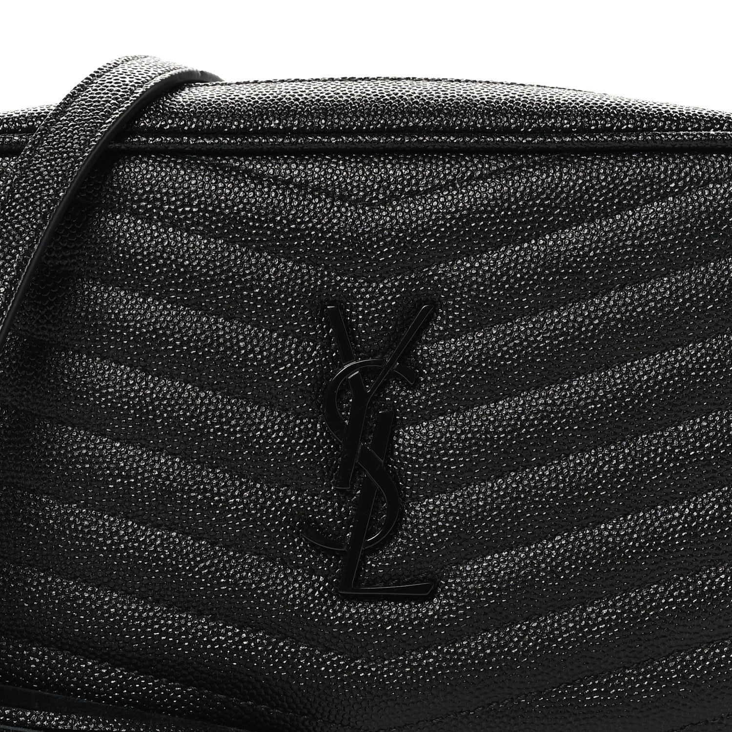 Saint Laurent Grain De Poudre Matelasse Monochrome Monogram Mini Lou Camera Bag Black 8 of 10