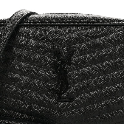 Saint Laurent Grain De Poudre Matelasse Monochrome Monogram Mini Lou Camera Bag Black 8 of 10