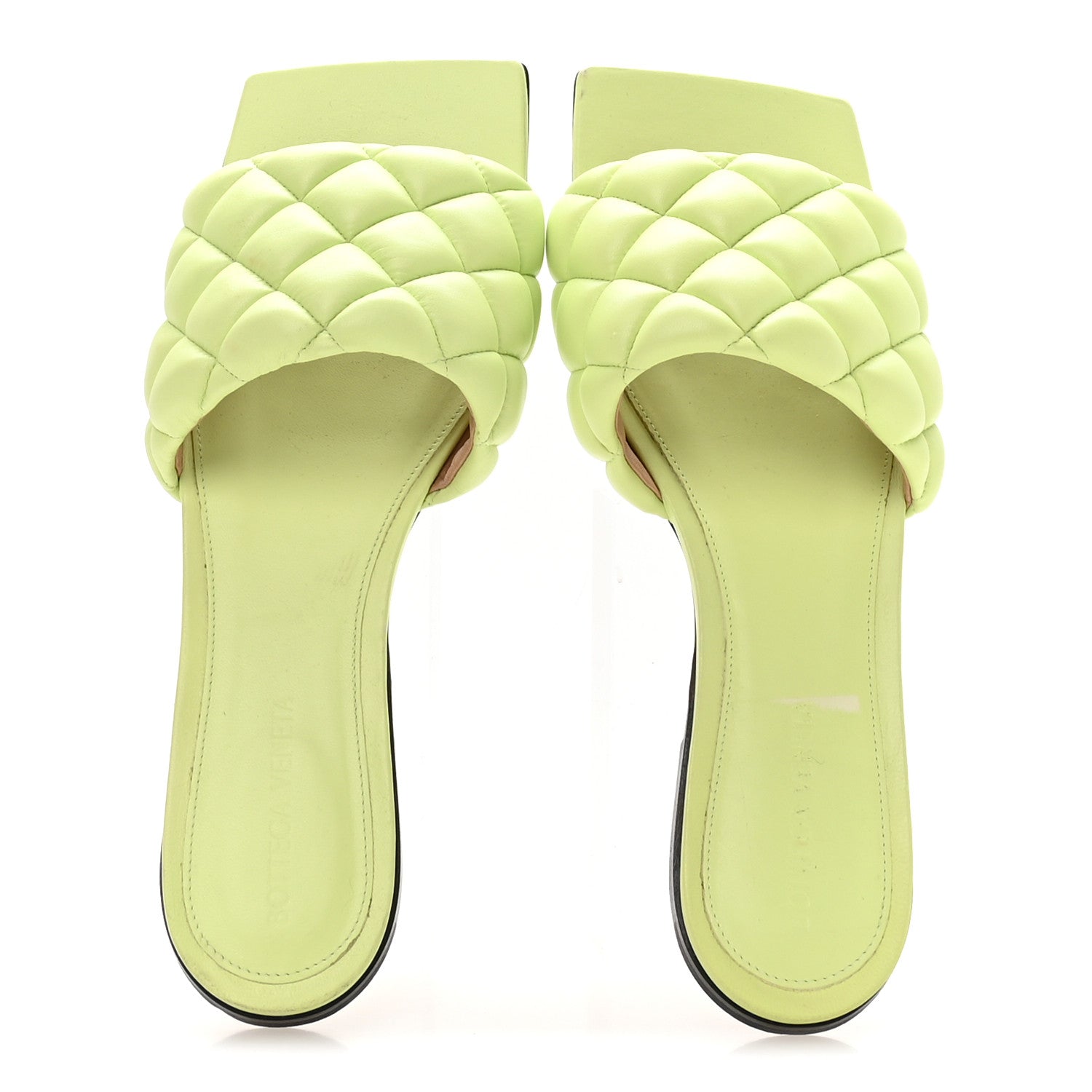 Bottega Veneta Nappa Matelasse Padded Flat Sandals 38.5 Lime Green 2 of 7