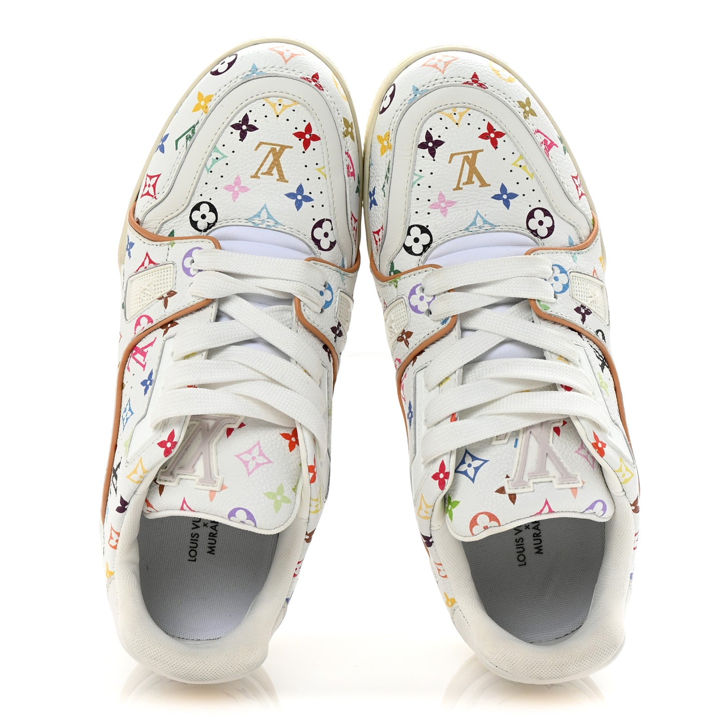LV X TM Calfskin Monogram Multicolor Womens LV Trainer Sneakers 38 White