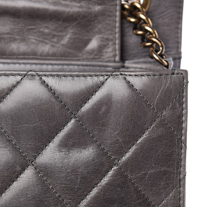 Chanel Glazed Calfskin Quilted Large Perfect Edge Flap Grey 9 of 17