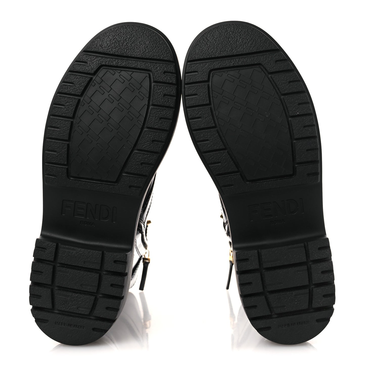 Vitello Abrasivato Fendigraphy 50mm Biker Boots Black 40 Black