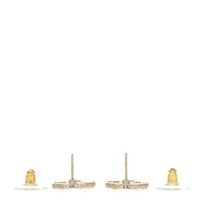 Chanel Pearl Crystal CC Earrings Light Gold 3 of 7