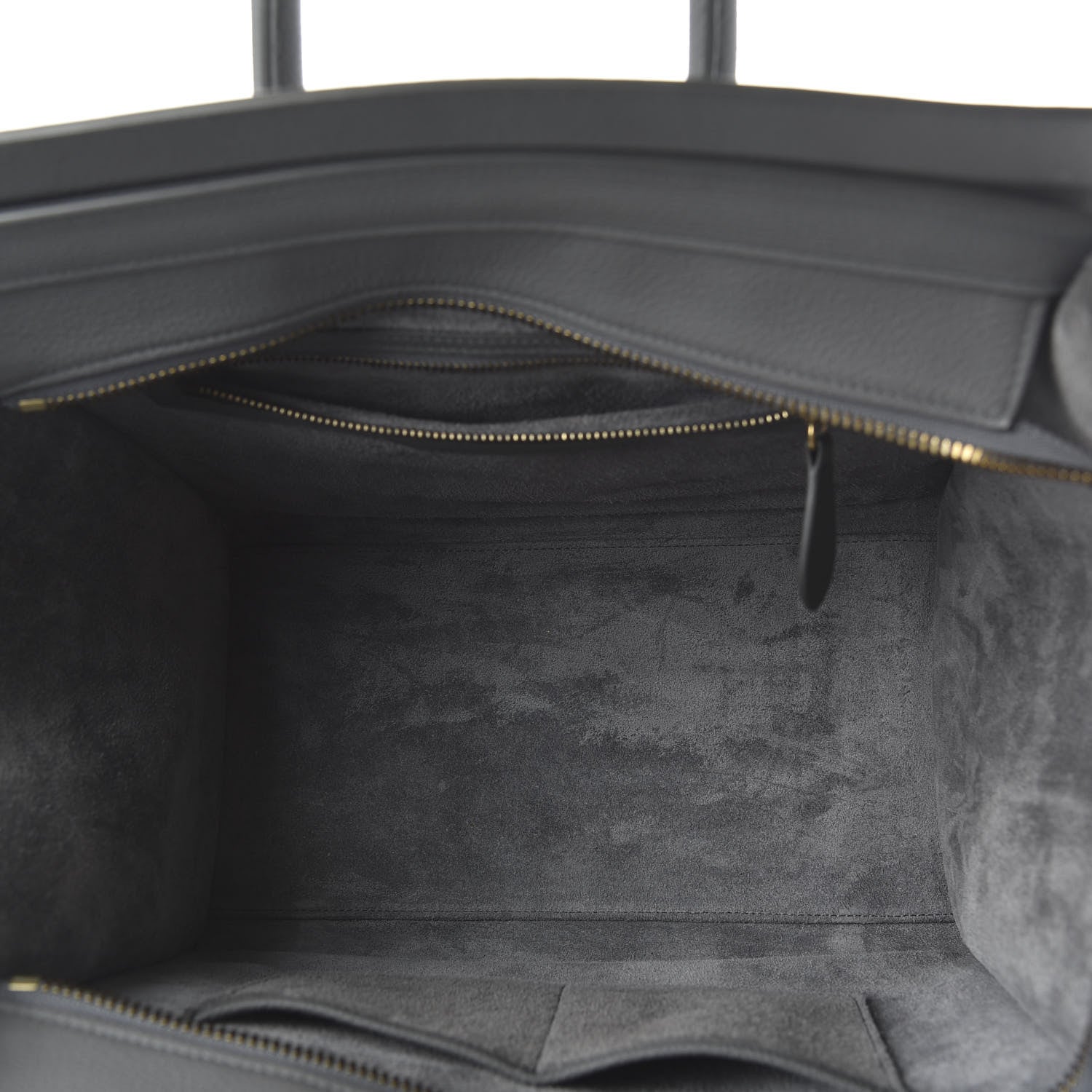 Celine Drummed Calfskin Mini Luggage Kohl 5 of 9