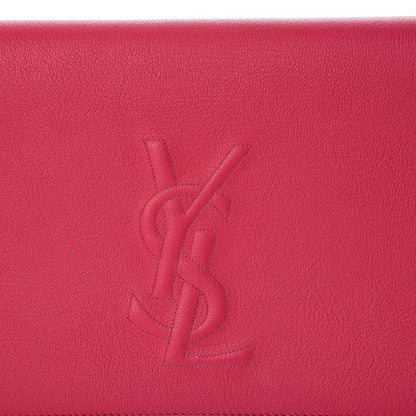 Saint Laurent Calfskin Large Belle De Jour Clutch Lipstick Fuchsia 8 of 9