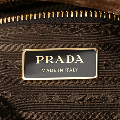 Prada Suede Extra Large Bonnie Shoulder Bag Cocoa Brown 6 of 10