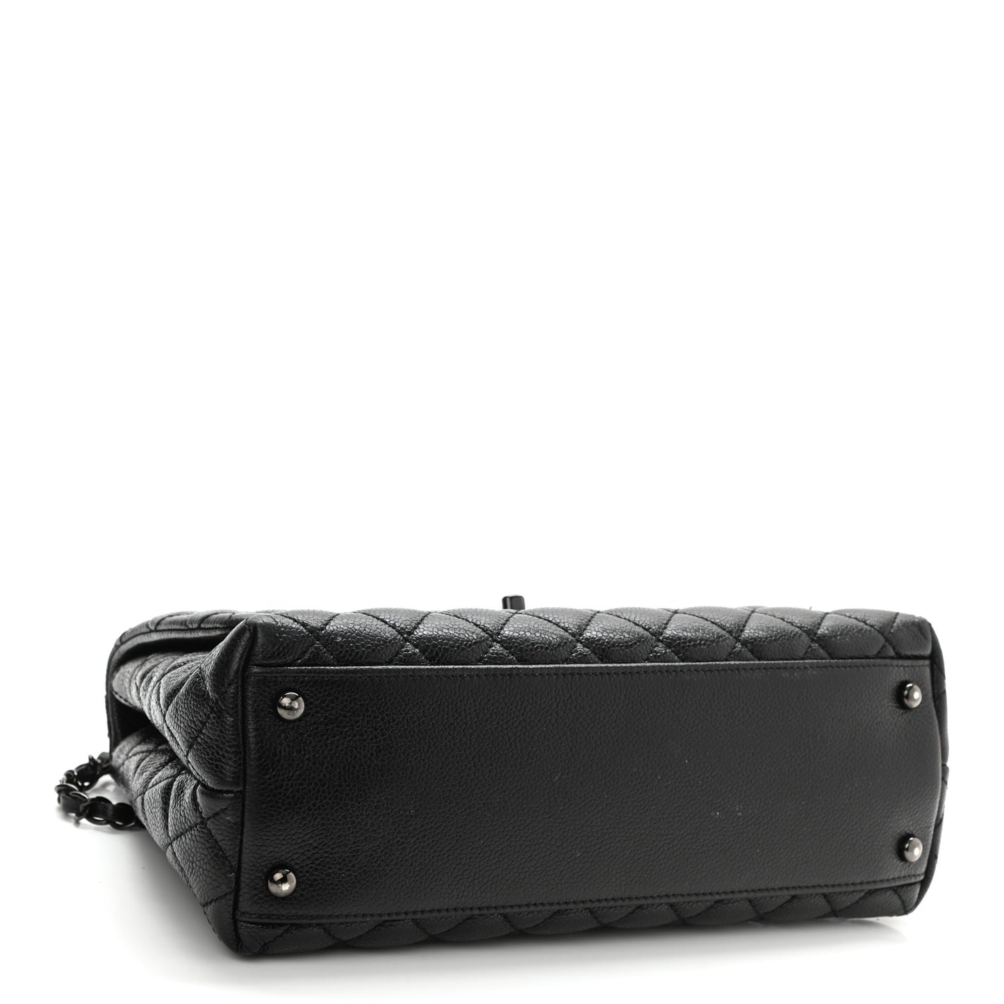 Caviar Quilted Small Coco Handle Flap So Black