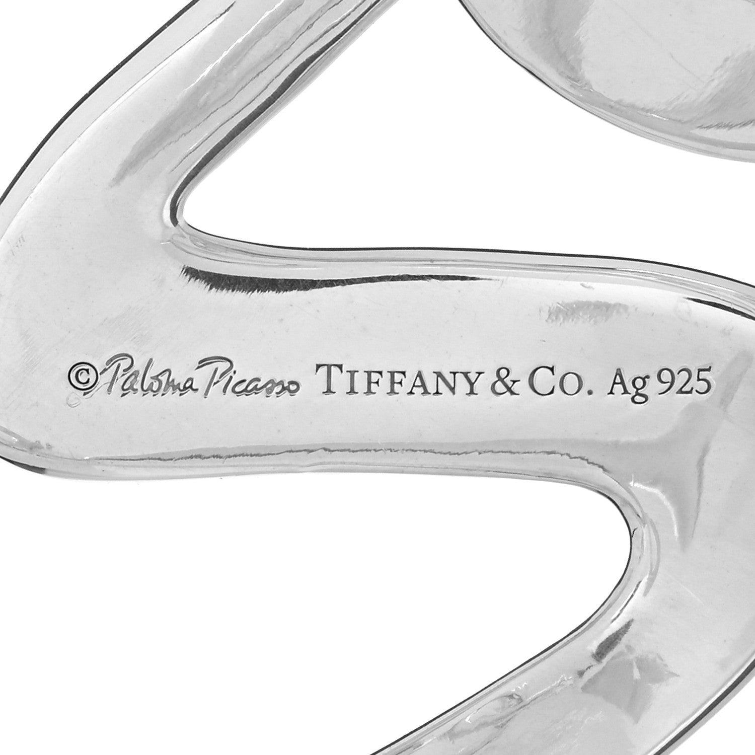 Tiffany Sterling Silver Paloma's Graffiti Love Cuff Bracelet 3 of 3