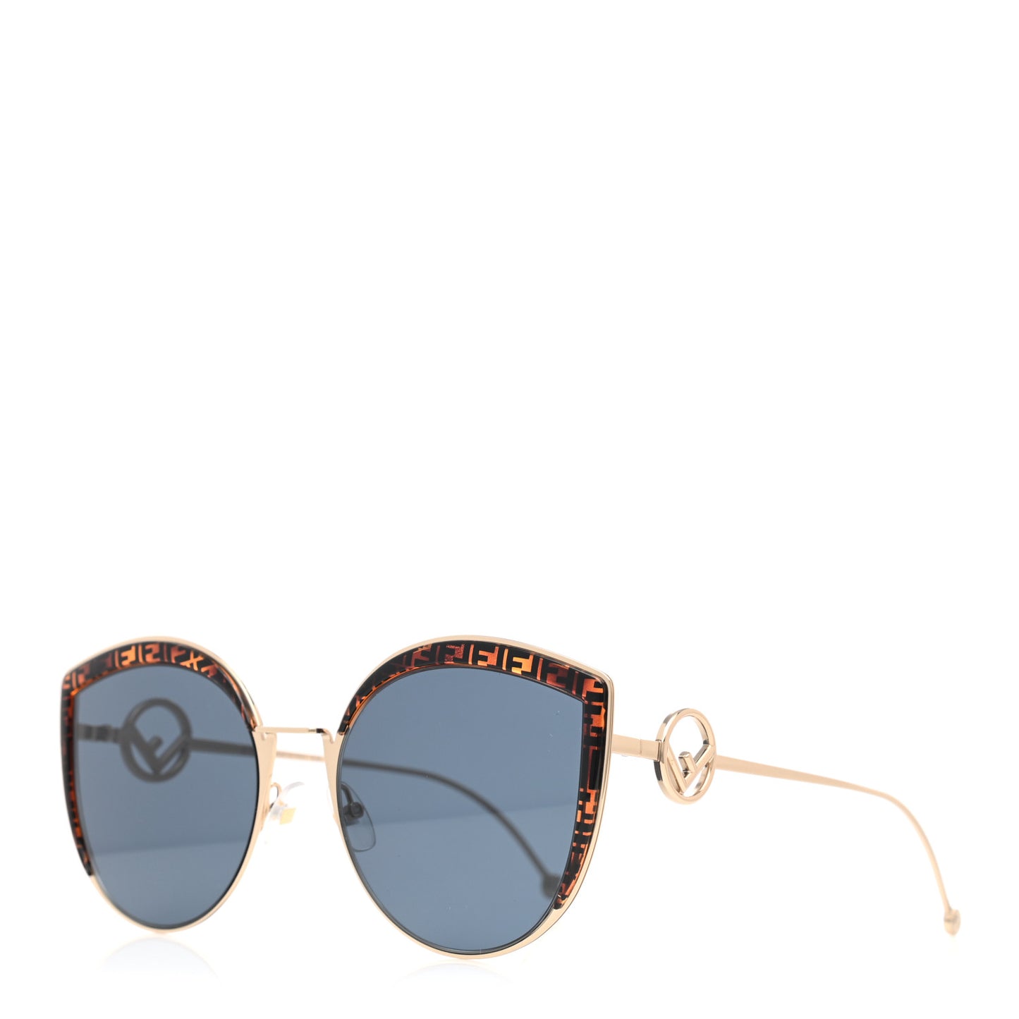 Metal Acetate F is Fendi FF Cat Eye Sunglasses FF 0290/S Blue Havana