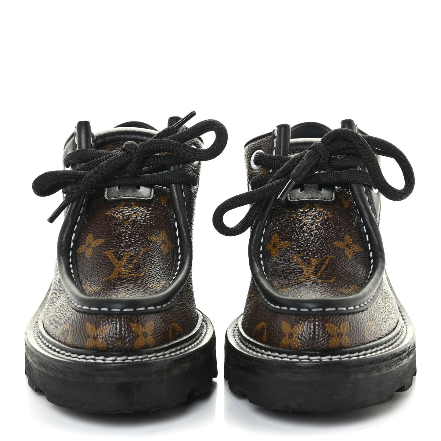 Monogram Calfskin Beaubourg Platform Derby Shoes 38 Brown
