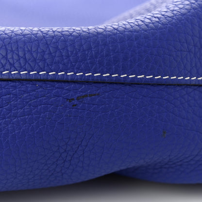 Hermes Taurillon Clemence Double Sens 45 Reversible Tote Graphite Bleu Electrique 18 of 19