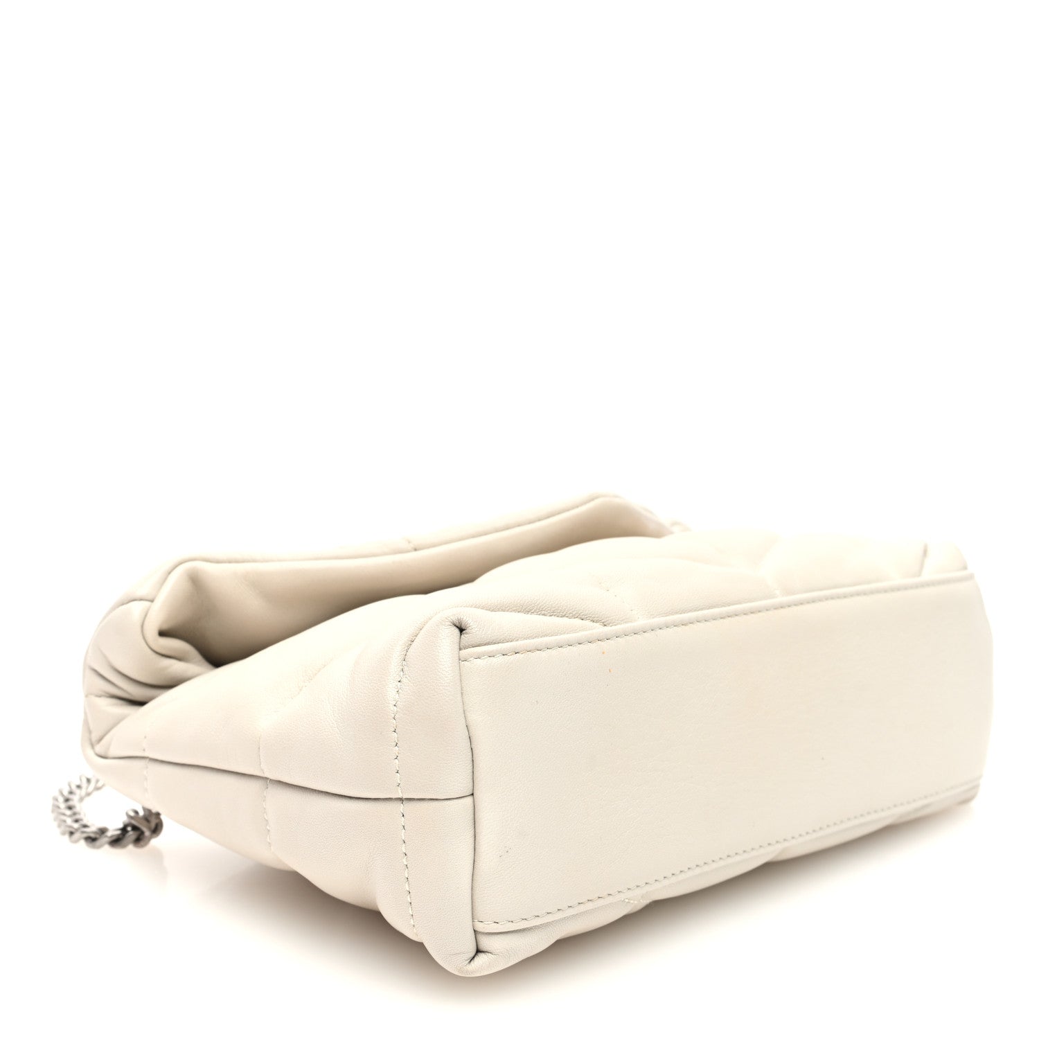 Saint Laurent Lambskin Quilted Toy Loulou Puffer Monogram Chain Satchel Crema Soft 4 of 9