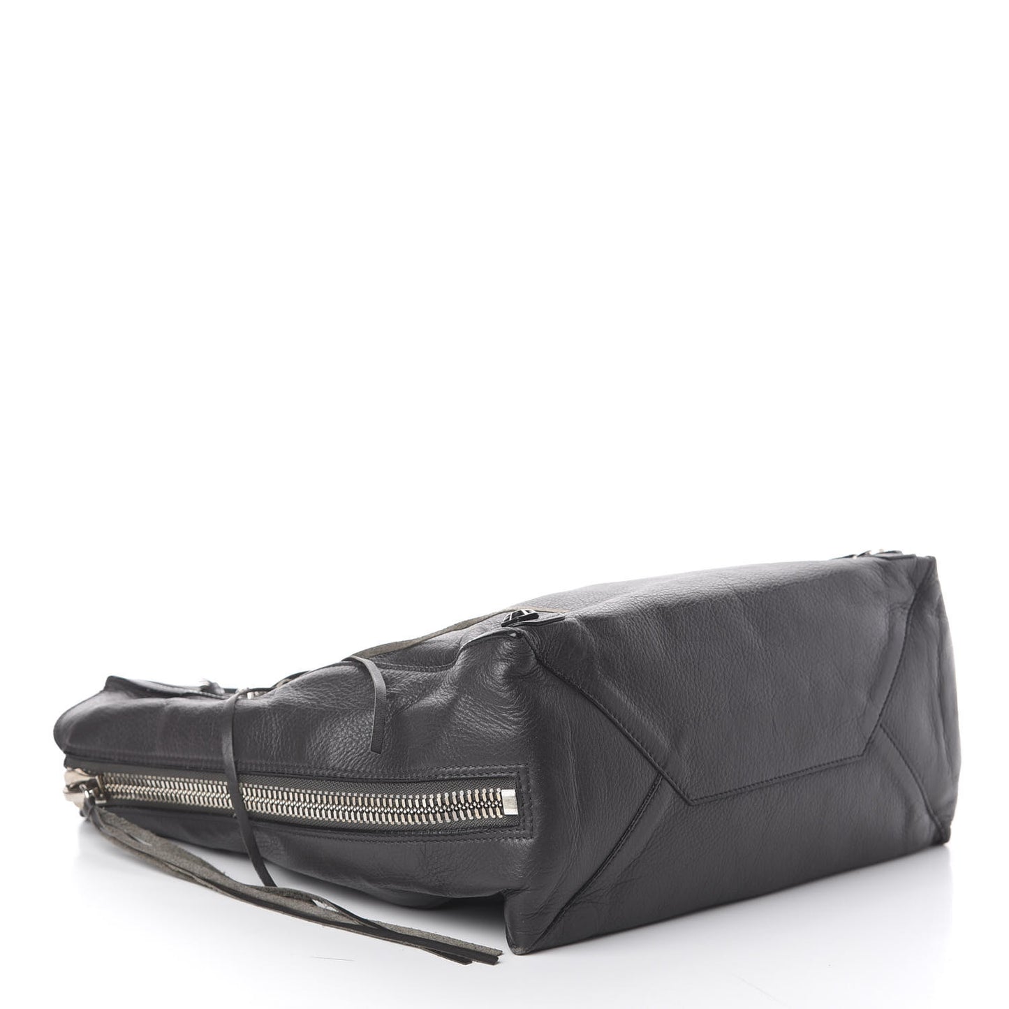 Veau Papier A5 Zip Around Tote Gris Fossile
