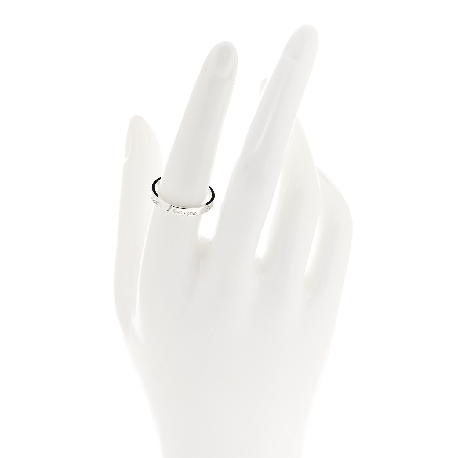 Tiffany Sterling Silver I Love You Band Ring 56 7.5 2 of 5
