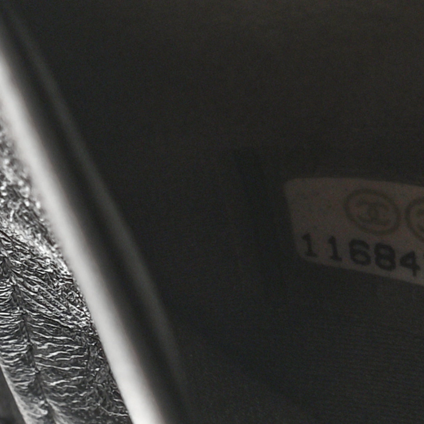 Lambskin Camellia Embossed Yen Wallet Black