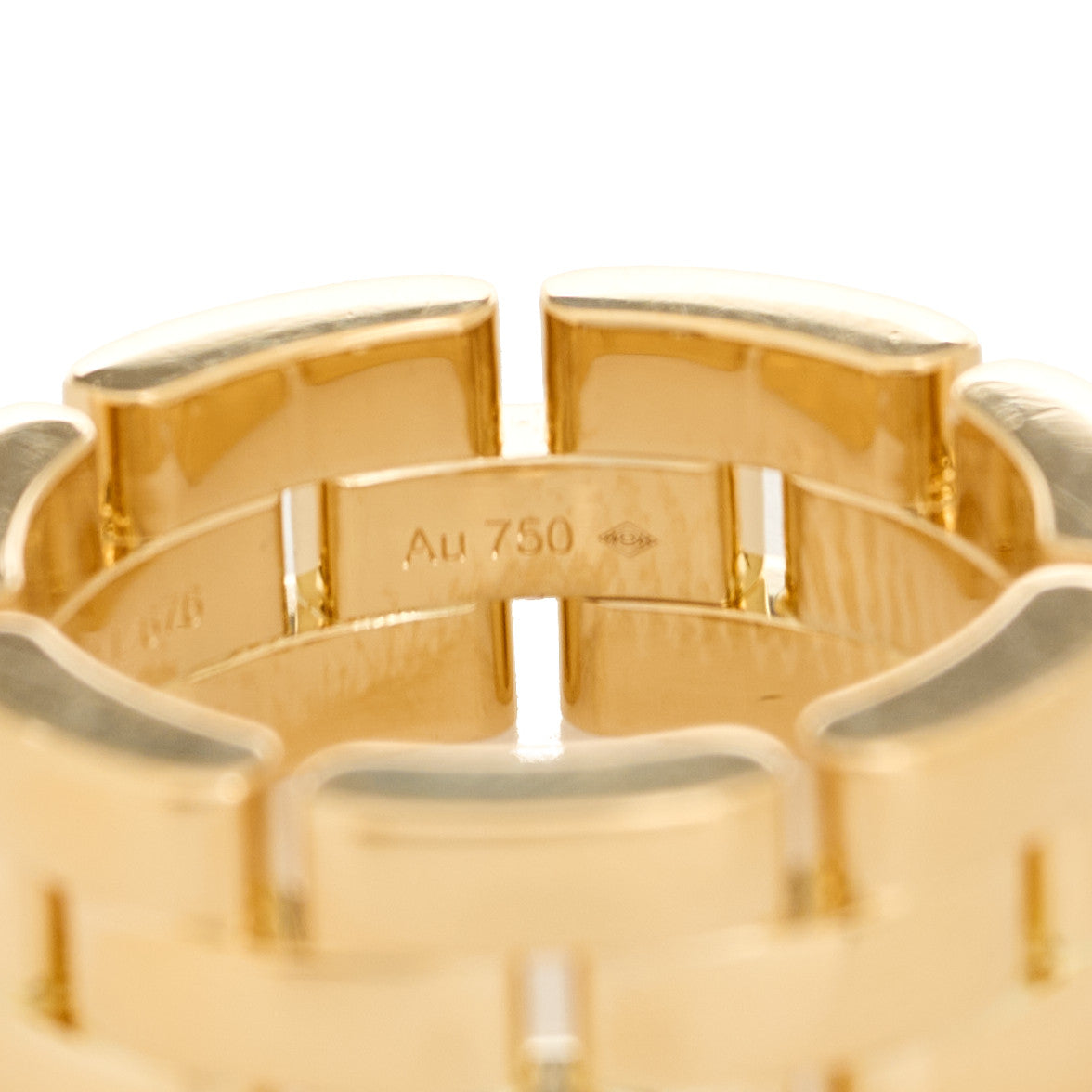 Cartier 18K Yellow Gold Maillon Panthere 3 Rows Ring 48 4.5 7 of 8