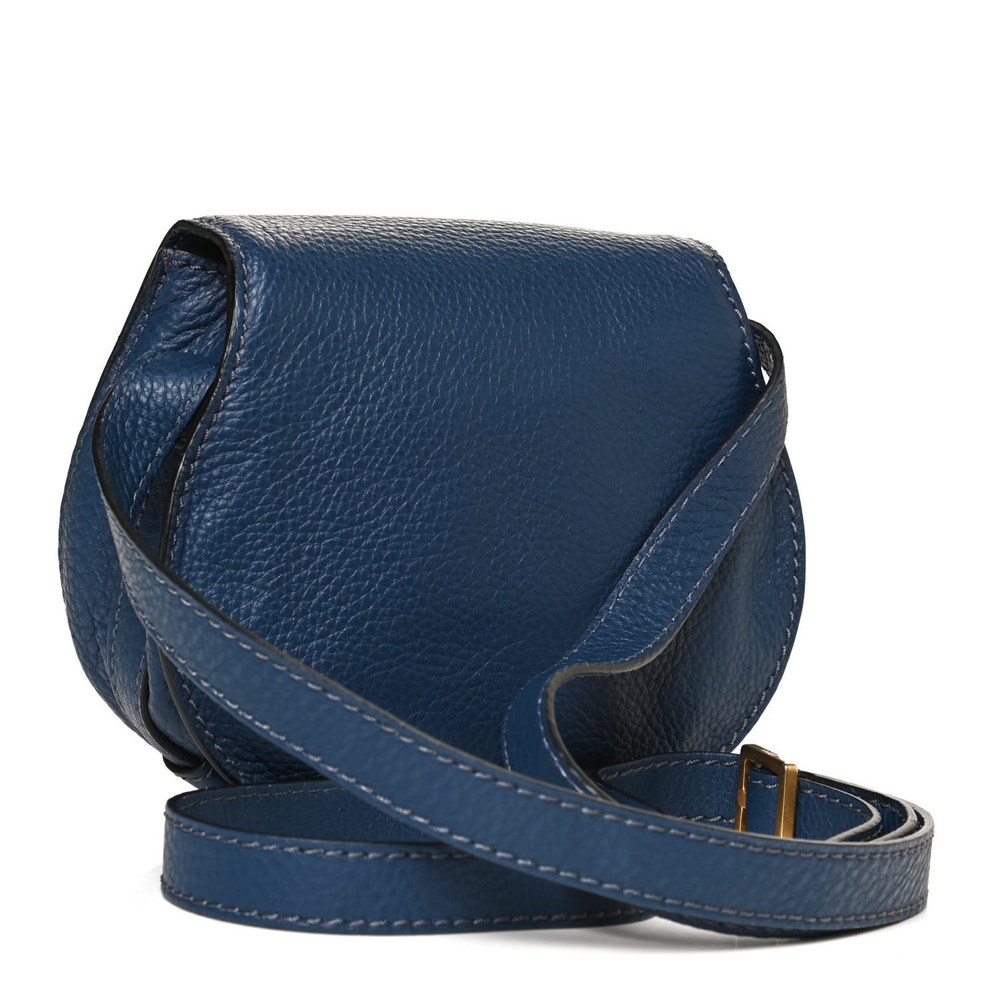 Calfskin Mini Marcie Round Crossbody Bag Royal Navy