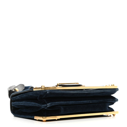 Prada Velvet City Calfskin Cahier Bag Zaffiro Black 4 of 11