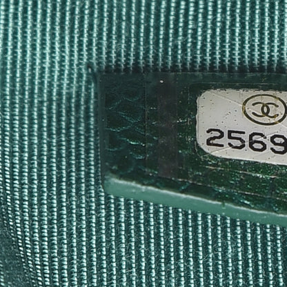 Chanel Metallic Caviar Quilted Medium Cosmetic Case Green 7 of 10