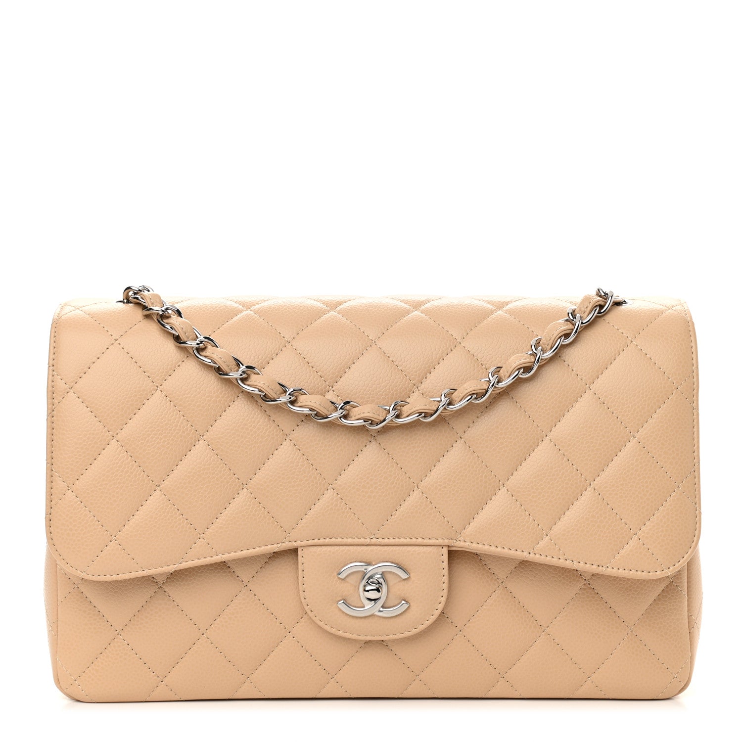 Chanel Caviar Quilted Jumbo Double Flap Beige Clair 1 of 10