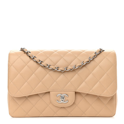 Chanel Caviar Quilted Jumbo Double Flap Beige Clair 1 of 10