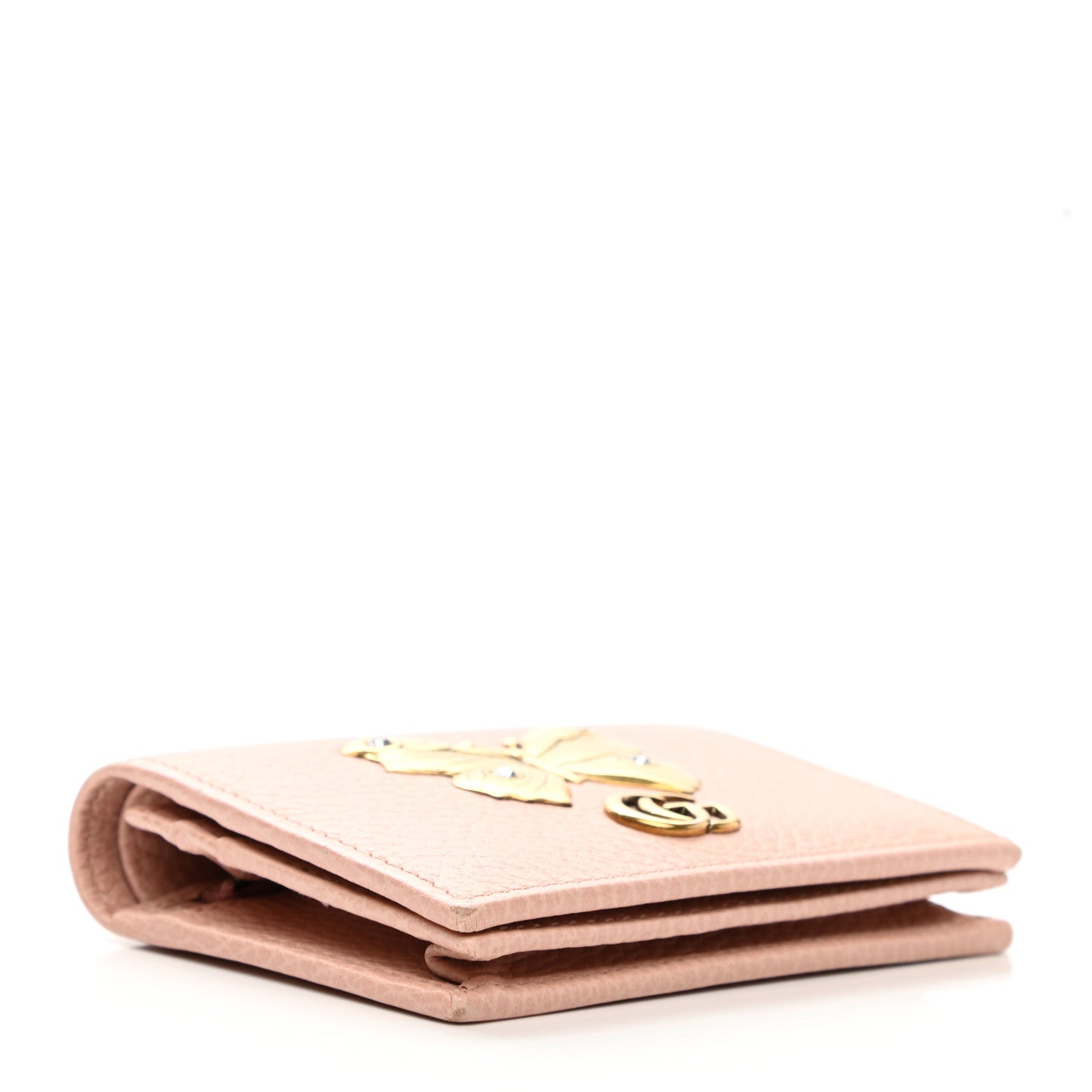 Gucci Pebbled Calfskin Butterfly Card Case Perfect Pink 4 of 6