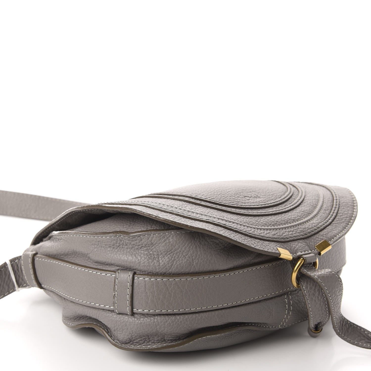 Chloe Calfskin Medium Marcie Round Crossbody Bag Cashmere Grey 4 of 10
