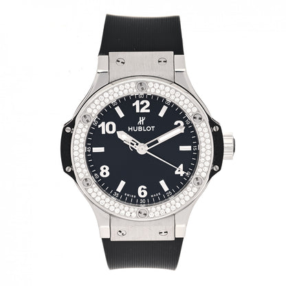 Hublot Stainless Steel Rubber Diamond Pave Bezel 38mm Big Bang Quartz Watch Black 361.SX.1270.RX.1104 1 of 5