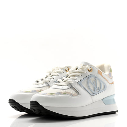 Louis Vuitton Calfskin Damier Azur Run Away Sneakers 38 Bleu Clair 3 of 11