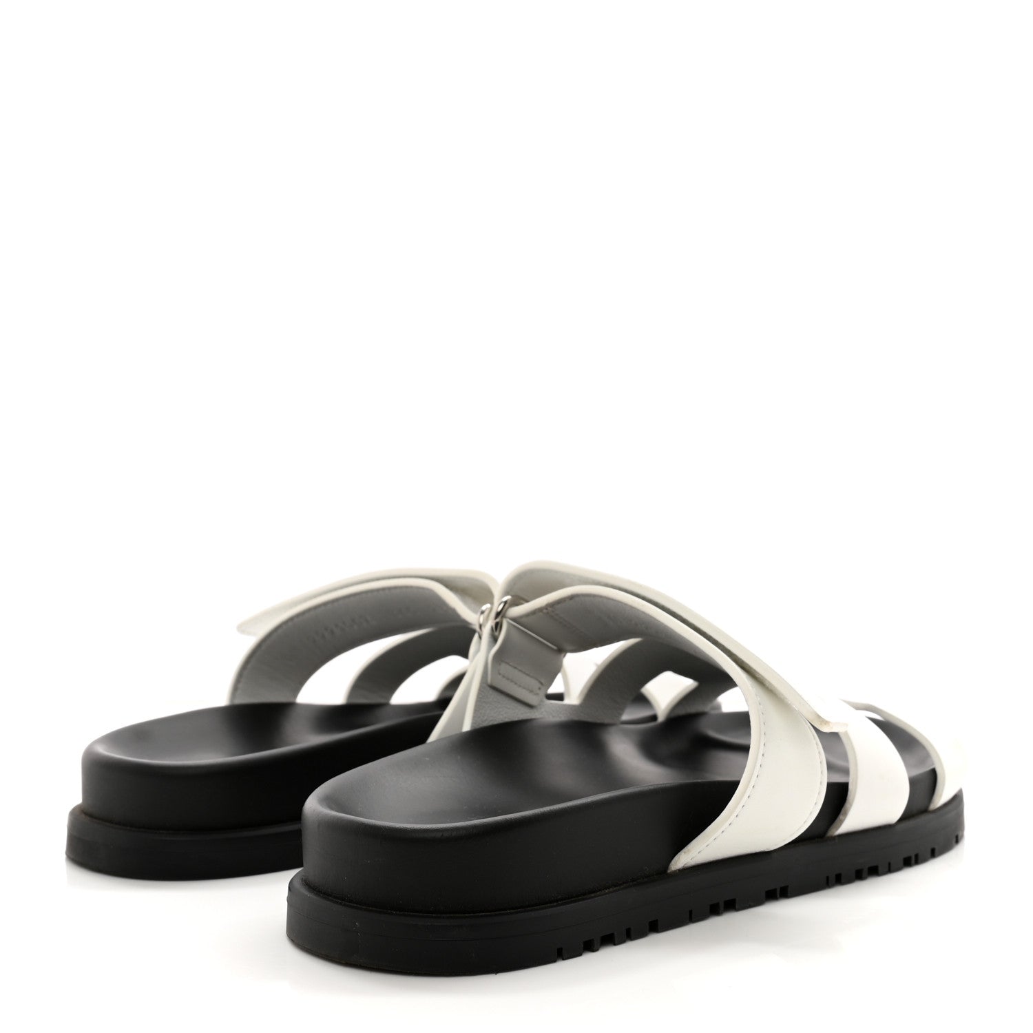 Hermes Calfskin Womens Chypre Sandals 36.5 White 4 of 13