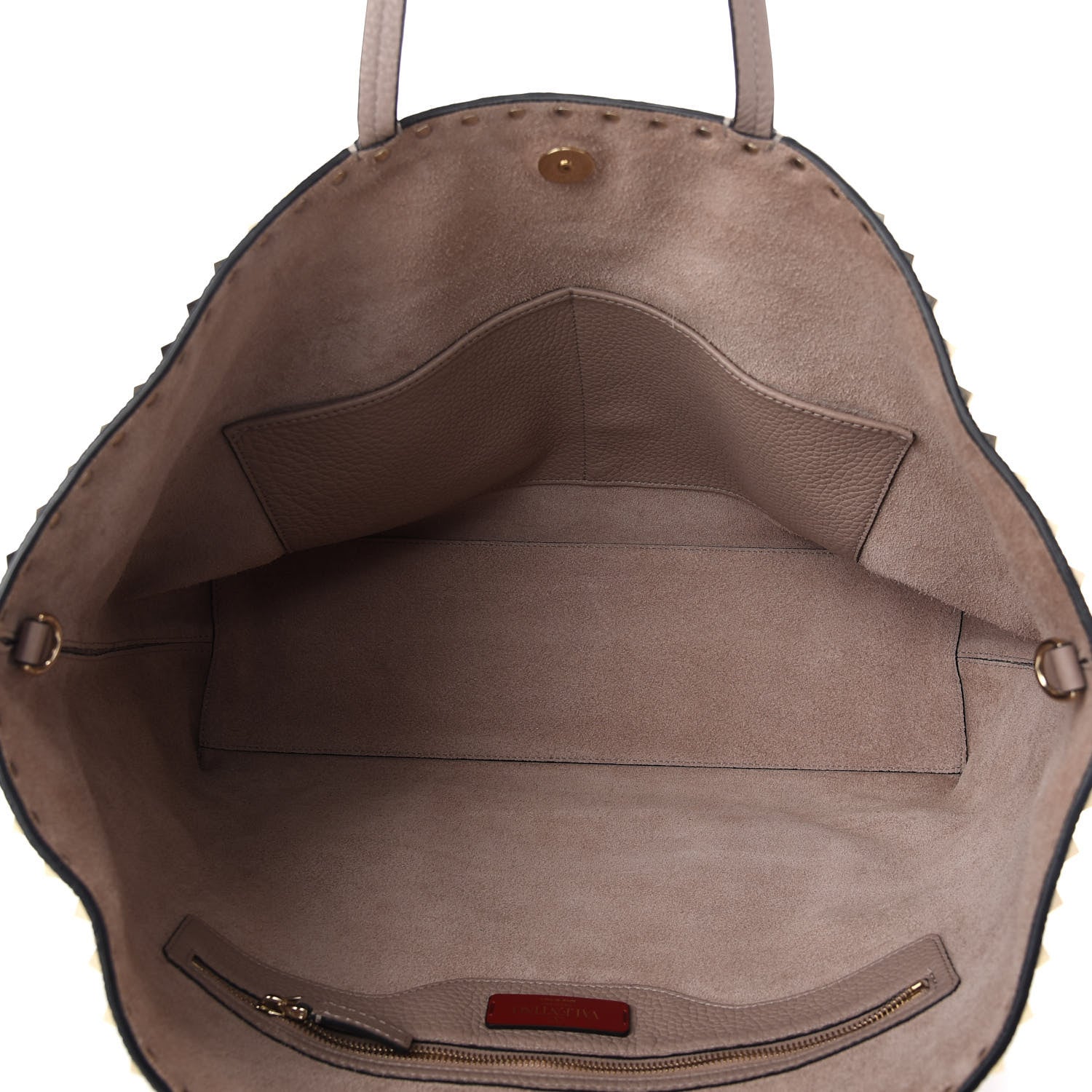 Valentino Garavani Grained Calfskin Rockstud Shoulder Tote Poudre 7 of 9