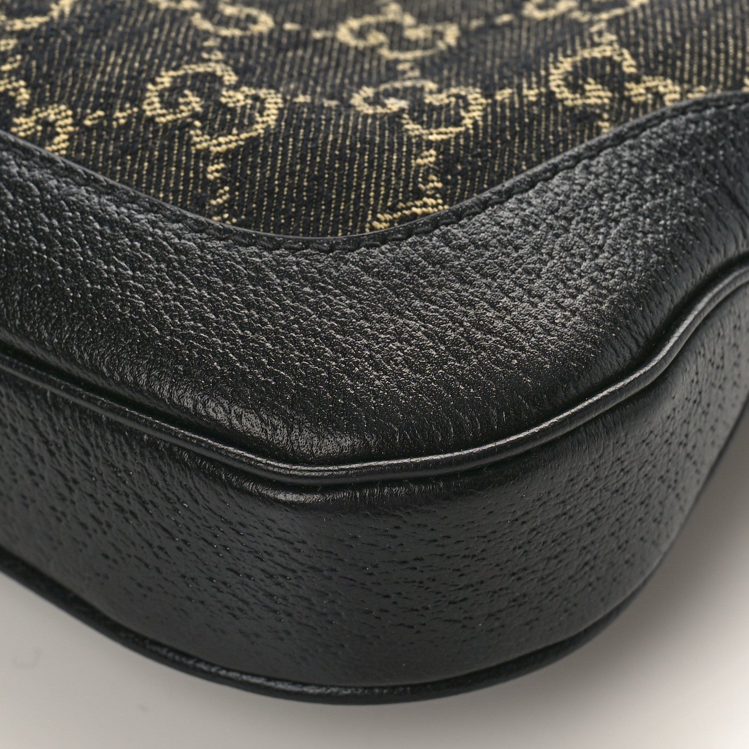 Gucci Jacquard Denim GG Monogram Small Jackie 1961 Hobo Black Ivory 8 of 8