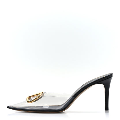 Valentino Garavani PVC Calfskin VLogo Pointed Toe 80mm Mules 39 Transparent 1 of 7