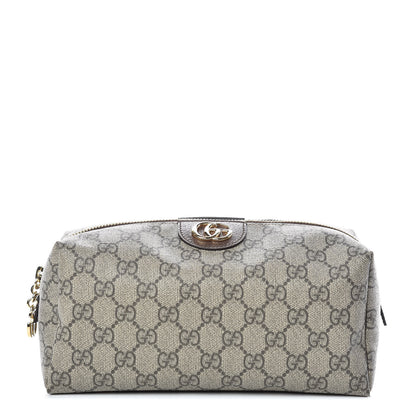 Gucci Soft GG Supreme Monogram Calfskin Large Ophidia Cosmetic Case Beige Ebony New Acero 1 of 10