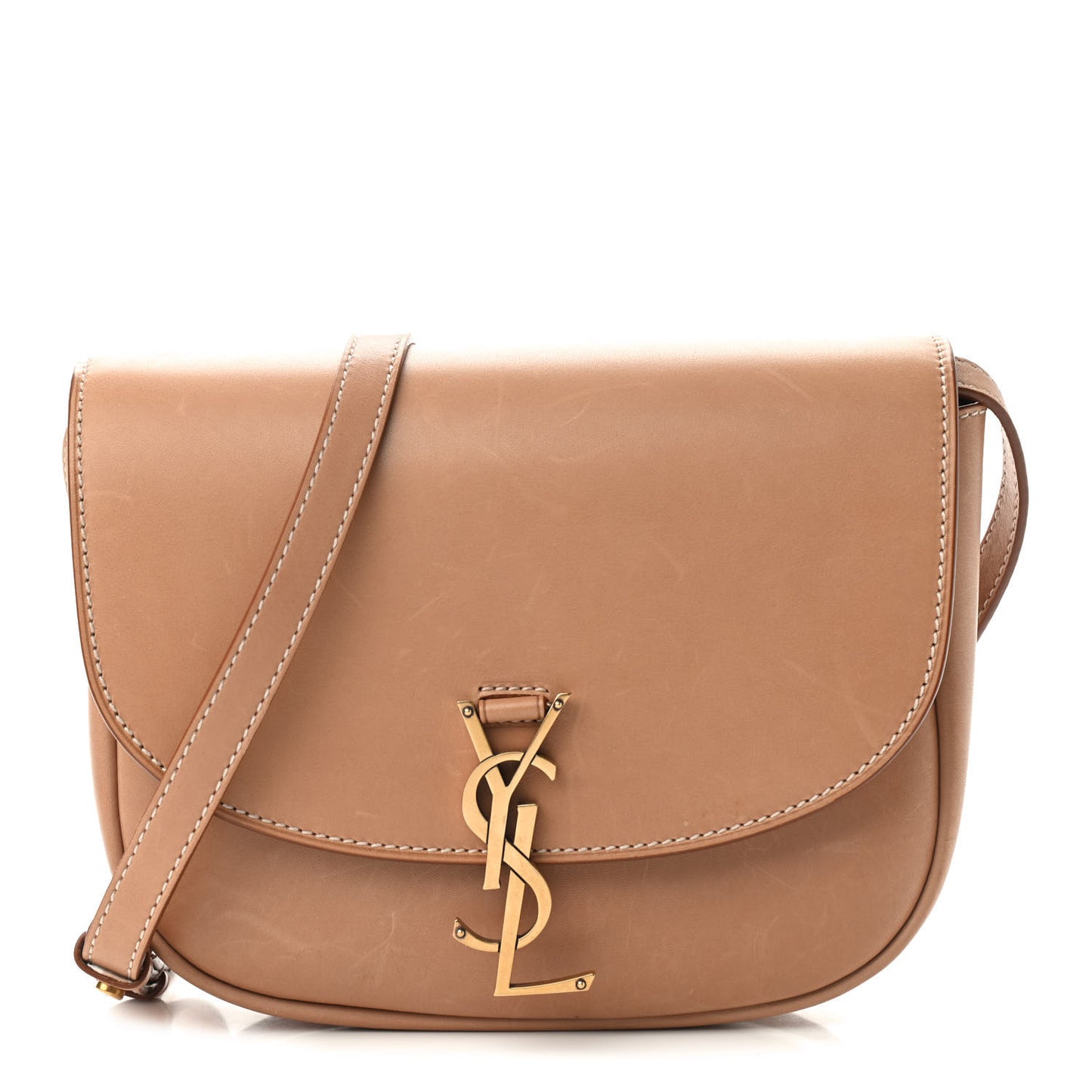 Smooth Vintage Calfskin Monogram Medium Kaia Satchel Gold