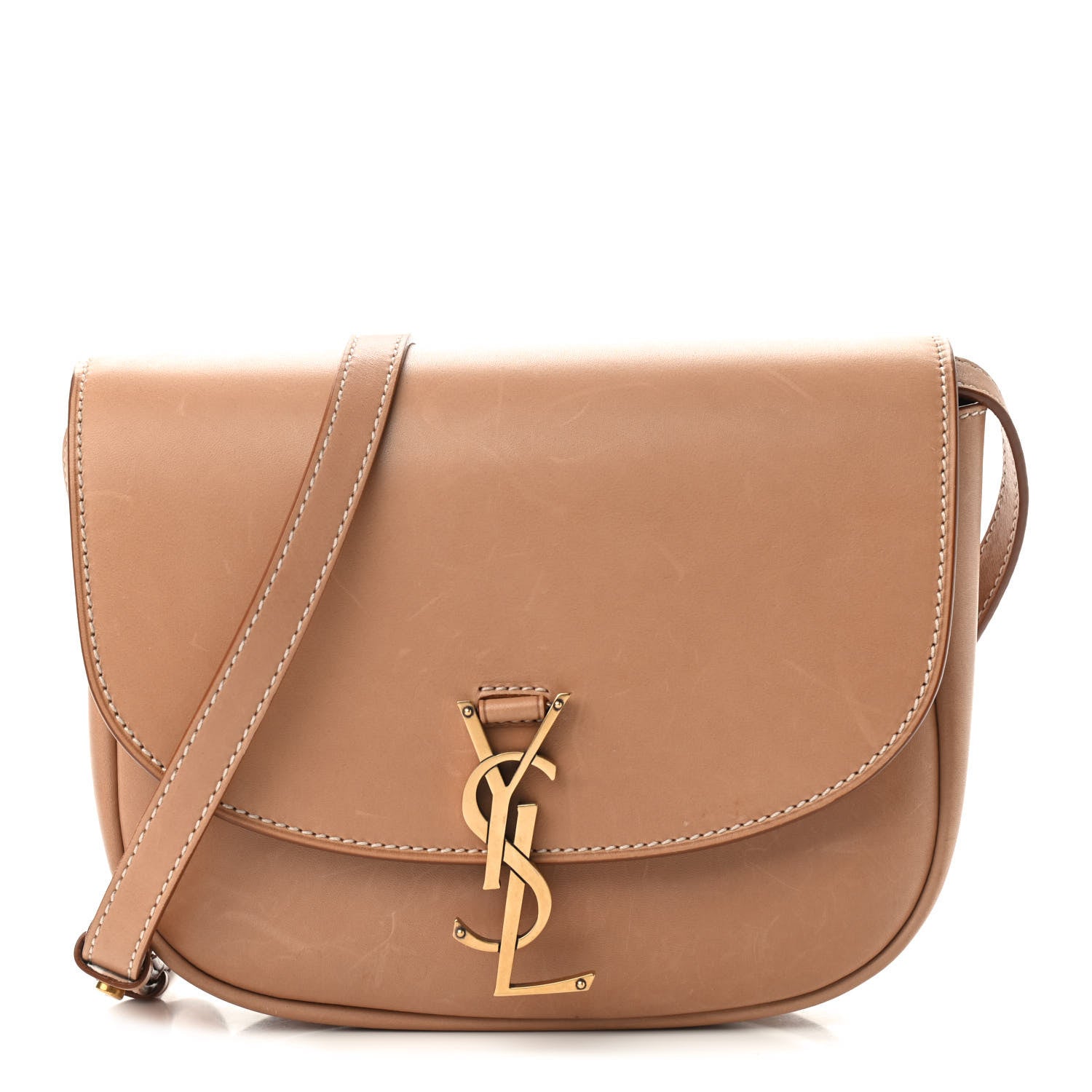 Saint Laurent Smooth Vintage Calfskin Monogram Medium Kaia Satchel Gold 1 of 12