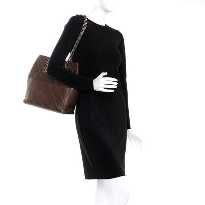Chanel Calfskin Quilted In the Business North South Tote Brown 2 of 9