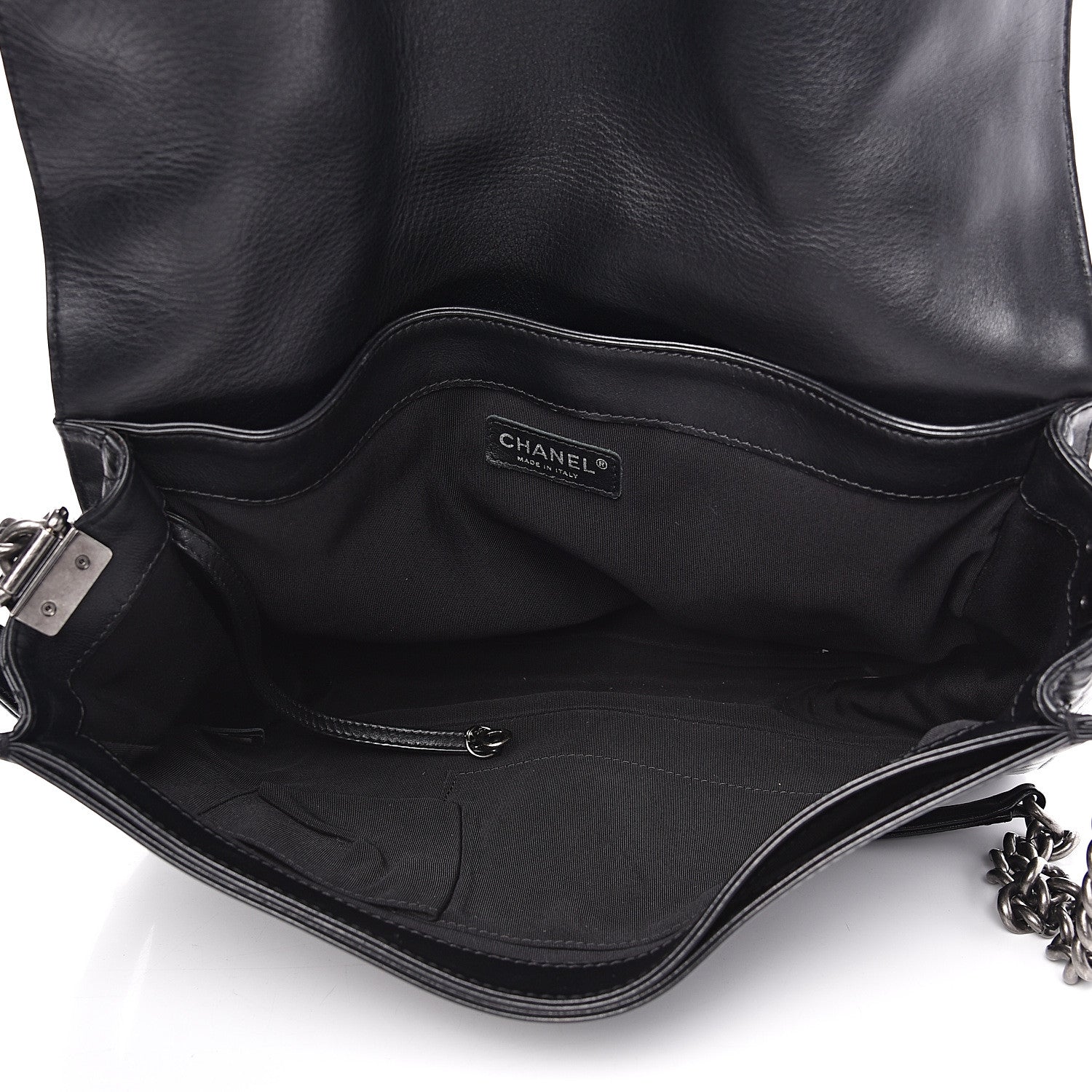 Chanel Calfskin Enchained XL Boy Flap Black 4 of 13