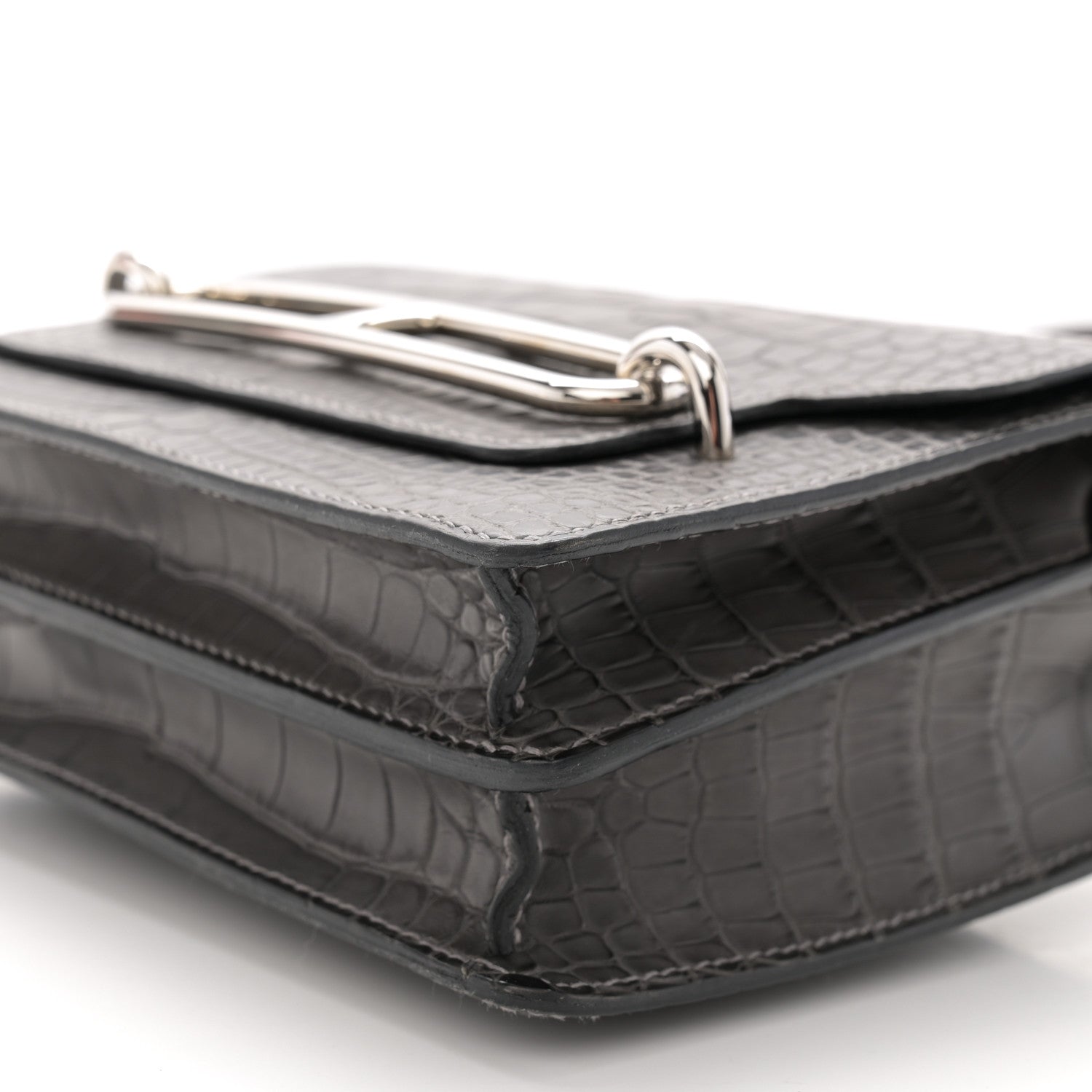 Hermes Matte Alligator Mini Sac Roulis Graphite 10 of 10