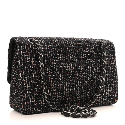 Chanel Tweed Quilted Medium Double Flap Black 3 of 10